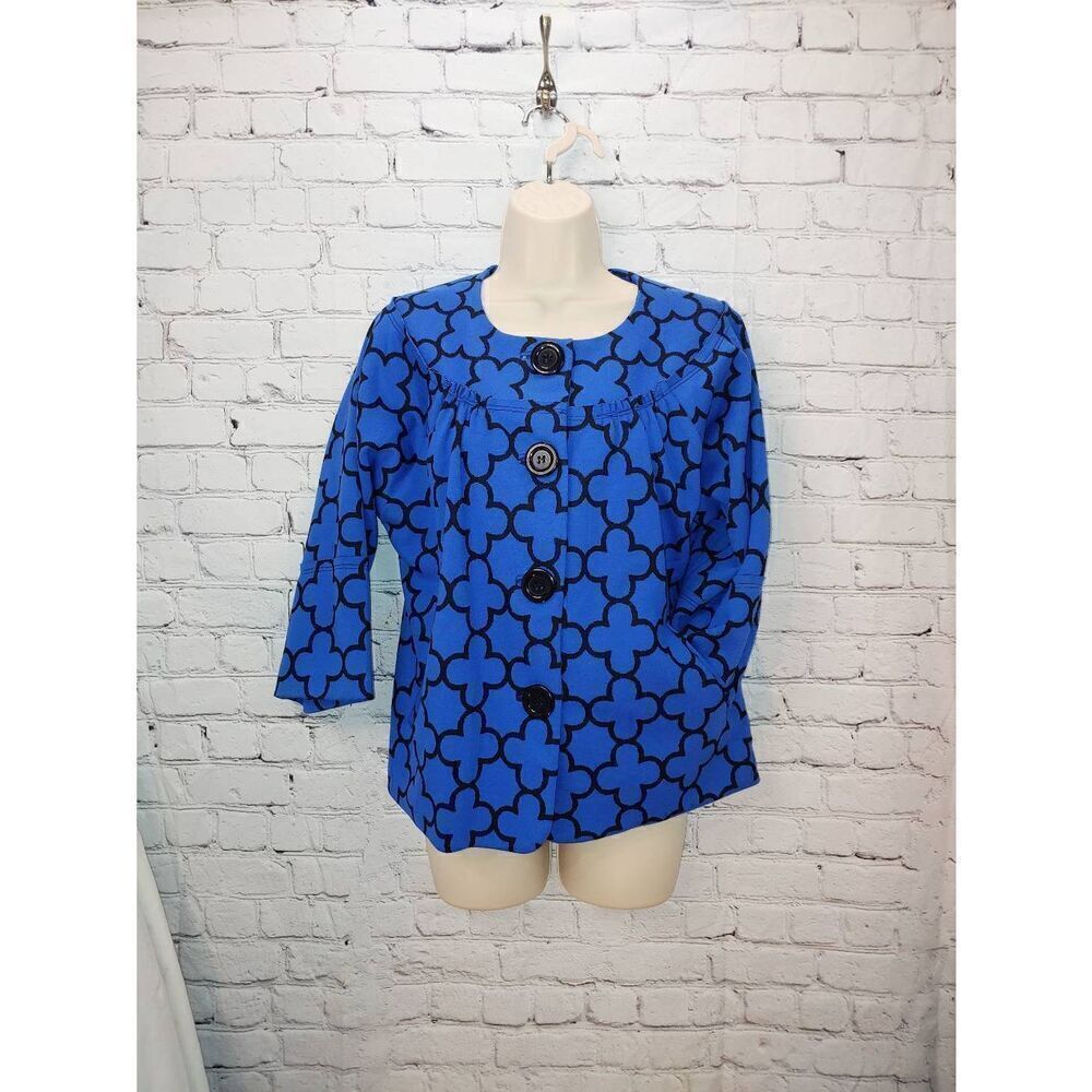 Grace Elements Vintage Women's Size 10 Royal Blue/Black Short Flare Jacket